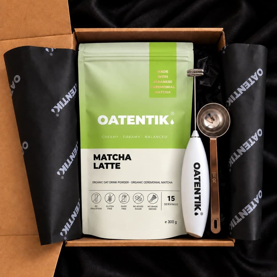 Darilo Matcha Office Set z matcha latte, penilnikom in žličko